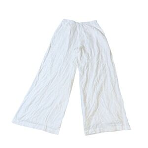 NWOT Lulus‎ Size Small Trouser White Wide Leg Linen Blend Lined Side Zip Y2K